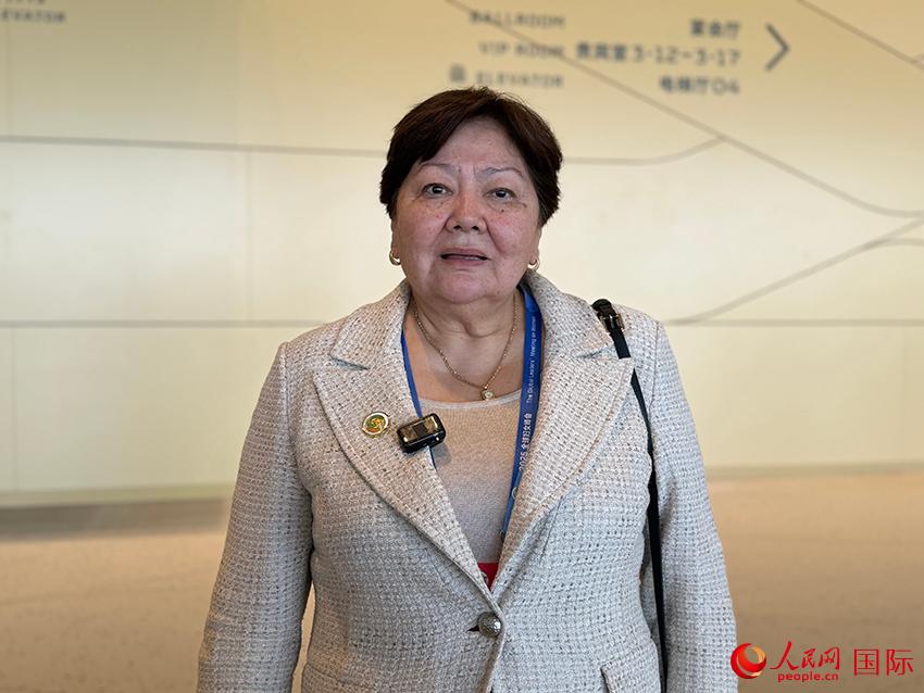 马季娜·贾布瑟诺娃(Madina Jarbussynova),联合国消除对妇女歧视委员会委员。人民网记者 阿尔达克 摄