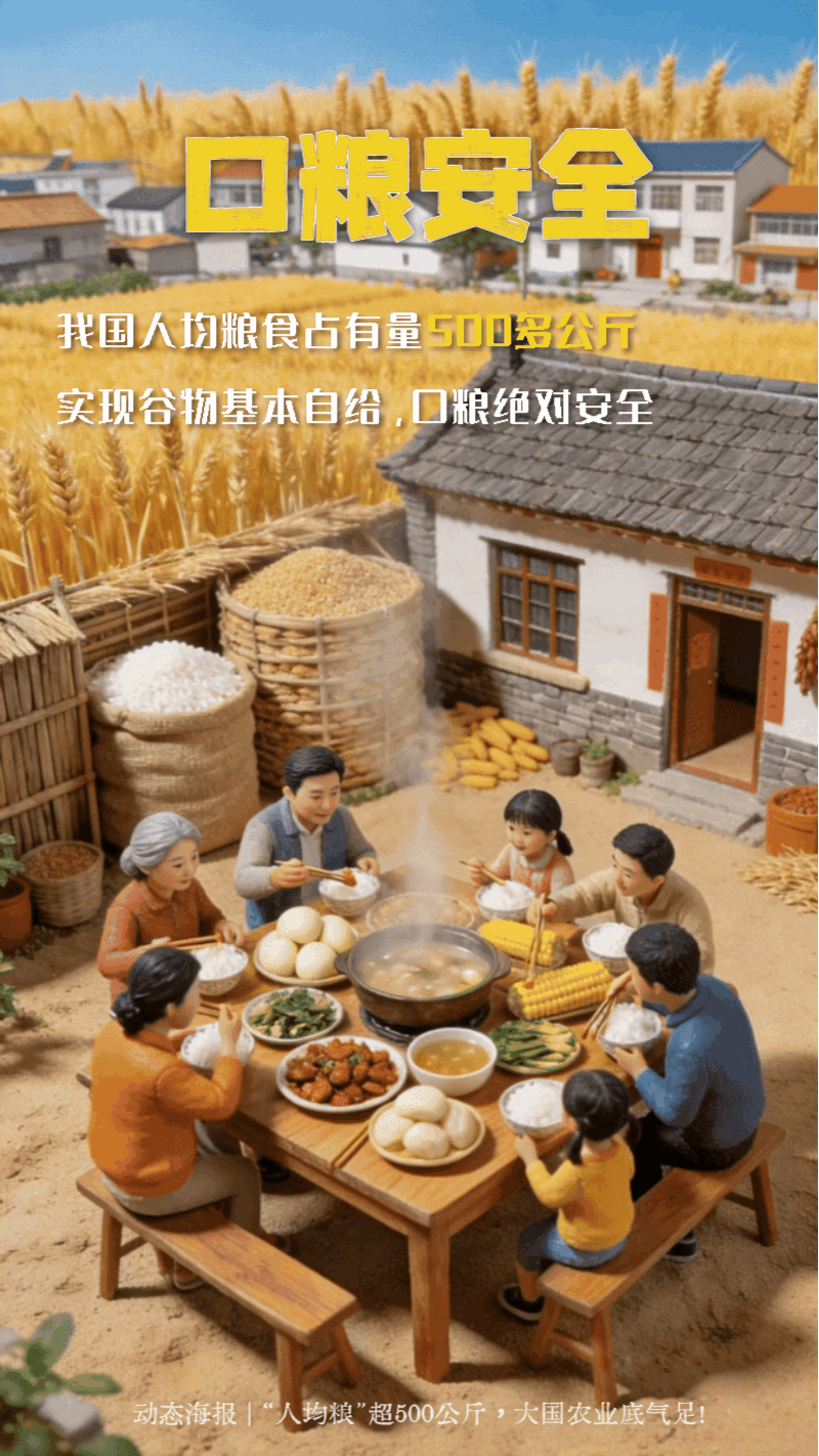 动态海报 | “人均粮”超500公斤，大国农业底气足！